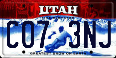UT license plate C073NJ