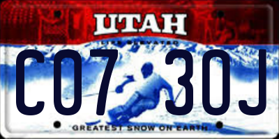 UT license plate C073OJ