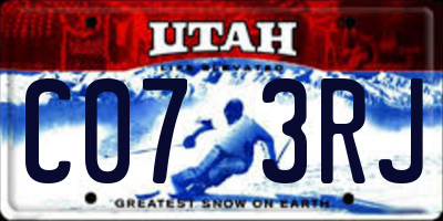 UT license plate C073RJ