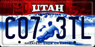 UT license plate C073TL