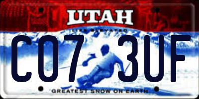 UT license plate C073UF