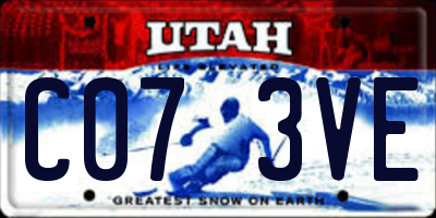 UT license plate C073VE