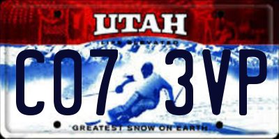 UT license plate C073VP