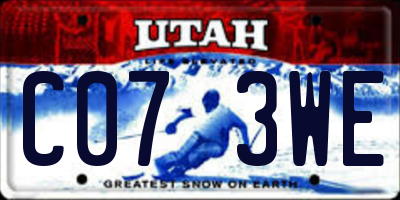 UT license plate C073WE