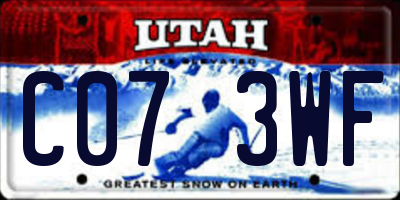 UT license plate C073WF
