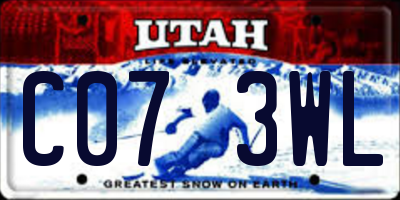UT license plate C073WL