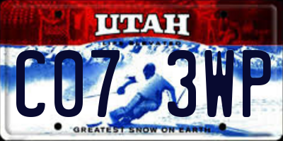 UT license plate C073WP