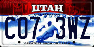 UT license plate C073WZ