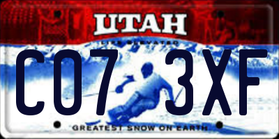 UT license plate C073XF