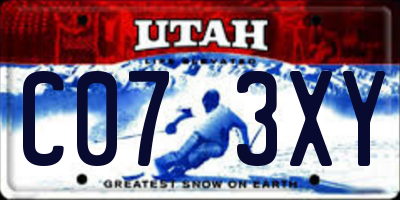 UT license plate C073XY