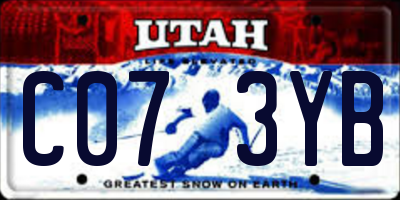 UT license plate C073YB