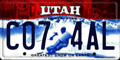 UT license plate C074AL