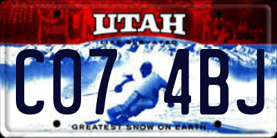 UT license plate C074BJ