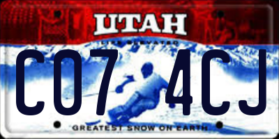 UT license plate C074CJ