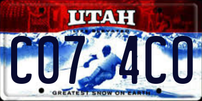 UT license plate C074CO