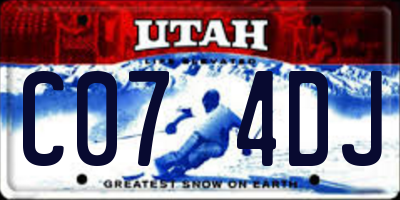 UT license plate C074DJ