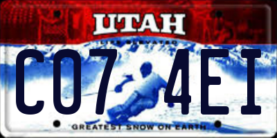 UT license plate C074EI