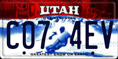 UT license plate C074EV