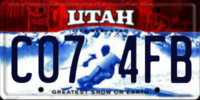 UT license plate C074FB
