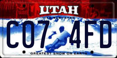 UT license plate C074FD