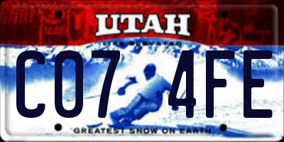 UT license plate C074FE