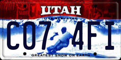 UT license plate C074FI