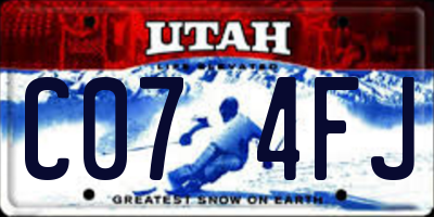 UT license plate C074FJ