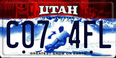 UT license plate C074FL