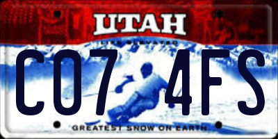 UT license plate C074FS