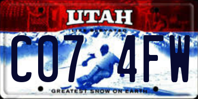 UT license plate C074FW