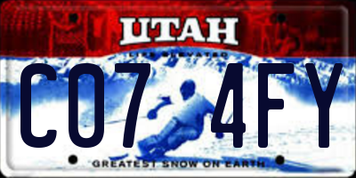 UT license plate C074FY