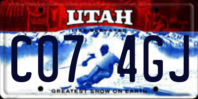 UT license plate C074GJ