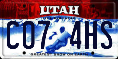UT license plate C074HS