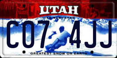 UT license plate C074JJ