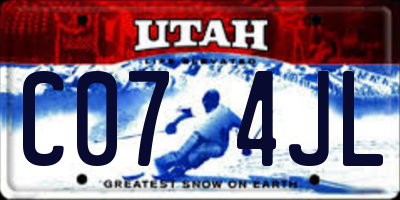 UT license plate C074JL