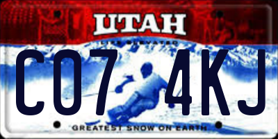 UT license plate C074KJ