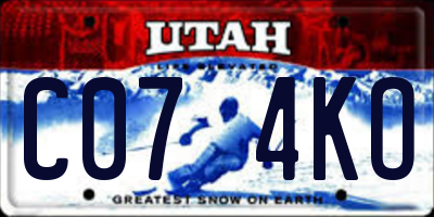 UT license plate C074KO