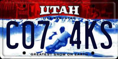 UT license plate C074KS