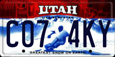 UT license plate C074KY