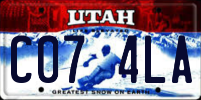 UT license plate C074LA