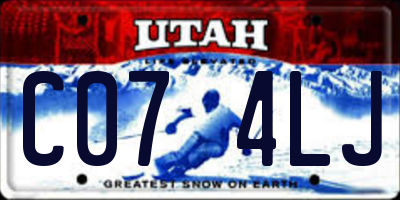 UT license plate C074LJ