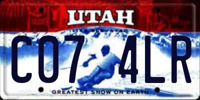 UT license plate C074LR