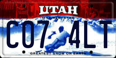 UT license plate C074LT