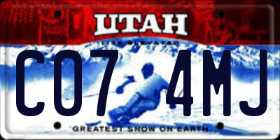 UT license plate C074MJ