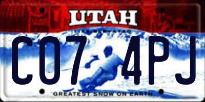 UT license plate C074PJ