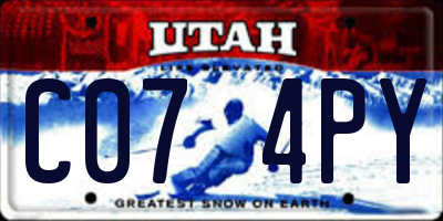 UT license plate C074PY