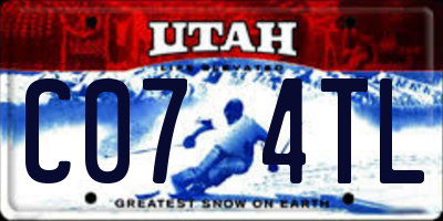 UT license plate C074TL