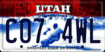 UT license plate C074WL