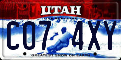UT license plate C074XY