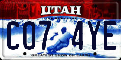 UT license plate C074YE